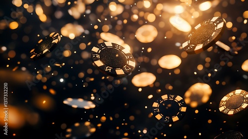 Shiny casino chips soaring dramatic scene wallpapers