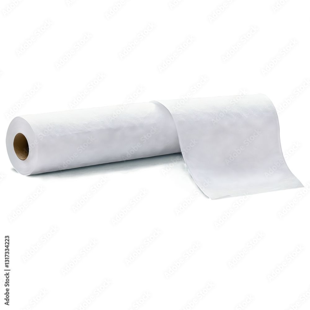 A seamless roll of white craft paper displayed against a soft gradient background, showcasing its pristine and smooth texture A seamless roll of white craft paper displayed against a soft gradient background, showcasing its pristine and smooth texture