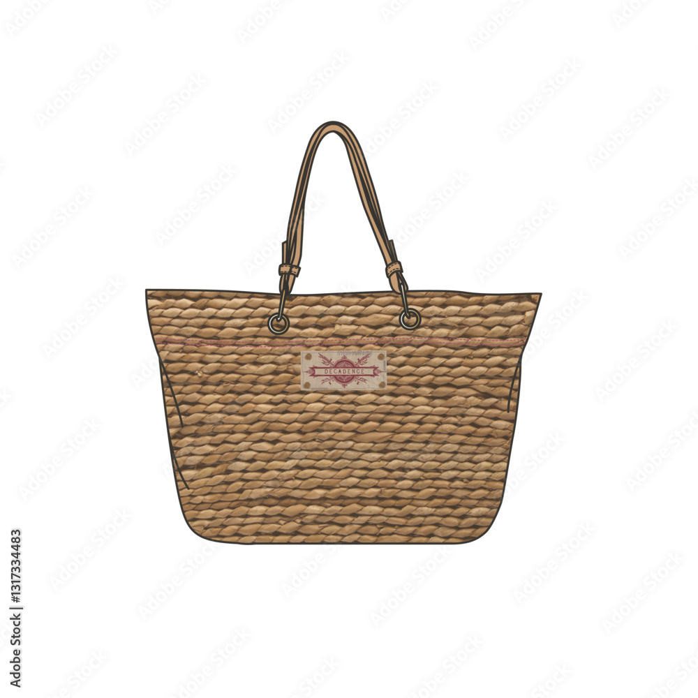 Straw bags mockup template vector design technical illustration. Straw bags mockup template vector design technical illustration.