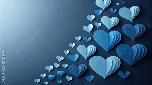Wallpaper Mural abstract blue background with hearts Torontodigital.ca