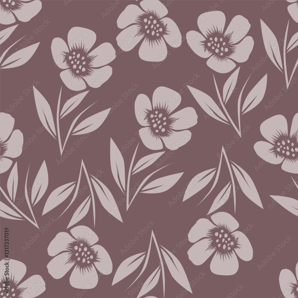 Fototapeta premium Exotic hand drawn flowers, seamless patterns with floral for fabric, textiles, clothing, wrapping paper, cover, banner, home decor, abstract backgrounds. Vector illustration.