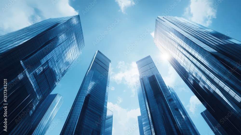 Colossal Industrial Machines Towering Above a Modern Cityscape Under Bright Blue Sky Colossal Industrial Machines Towering Above a Modern Cityscape Under Bright Blue Sky