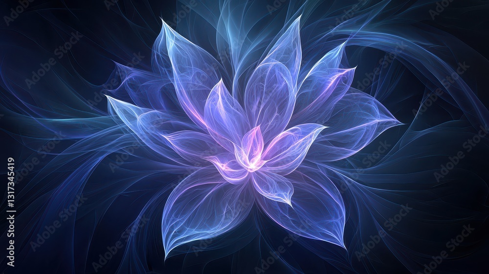 Obraz premium Striking blue blossom on black, captivating floral photograph with high contrast