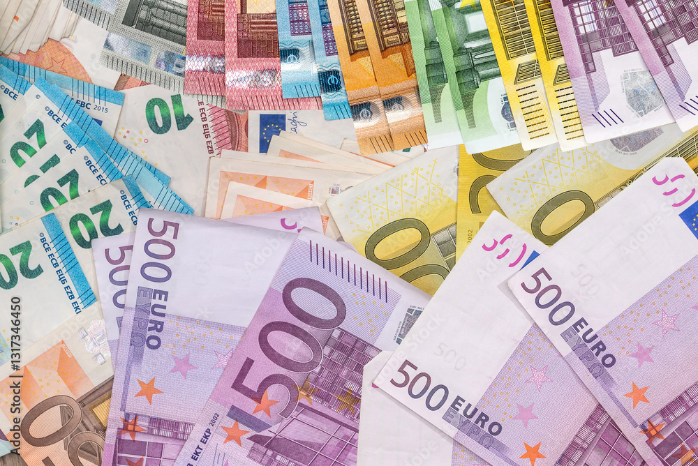 close up of pile of paper euro banknote, finance background close up of pile of paper euro banknote, finance background