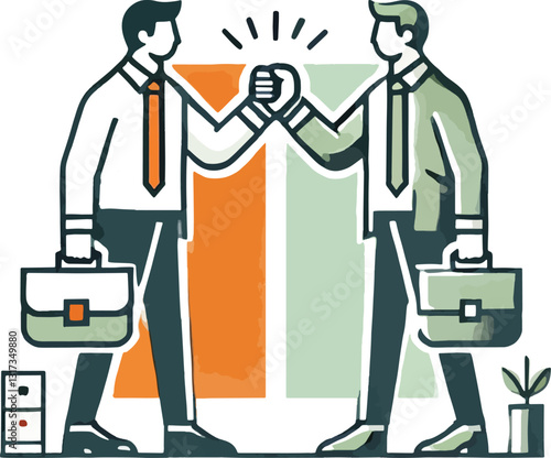 Successful Business Partnership . Two people bumping fists in a friendly, professional gesture.
