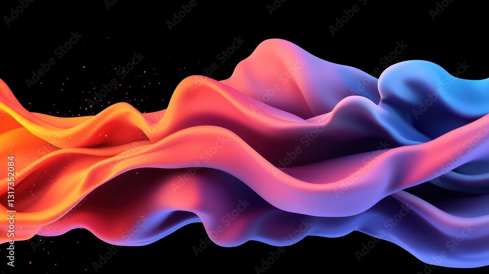 Surreal Abstract Liquid Flow in Vibrant Colors with Soft Curves against a Black Background Surreal Abstract Liquid Flow in Vibrant Colors with Soft Curves against a Black Background