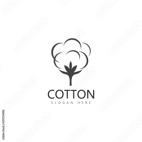 cotton flower vector icon logo design