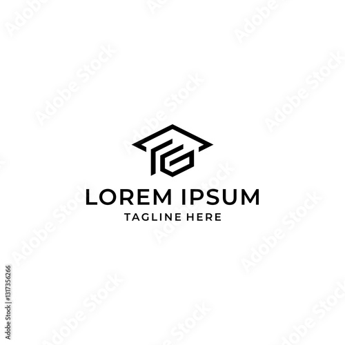r g rg initial learning and education logo design vector graphic idea creative