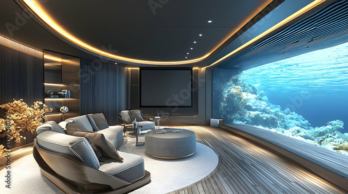 Underwater Ocean View Home Theater Luxury Relaxation