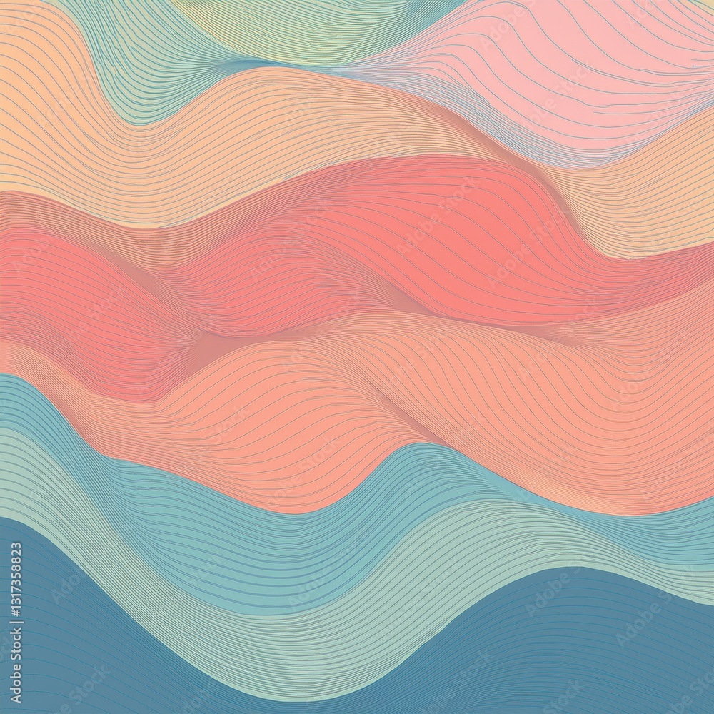 Fototapeta premium Abstract horizontal background with colorful waves