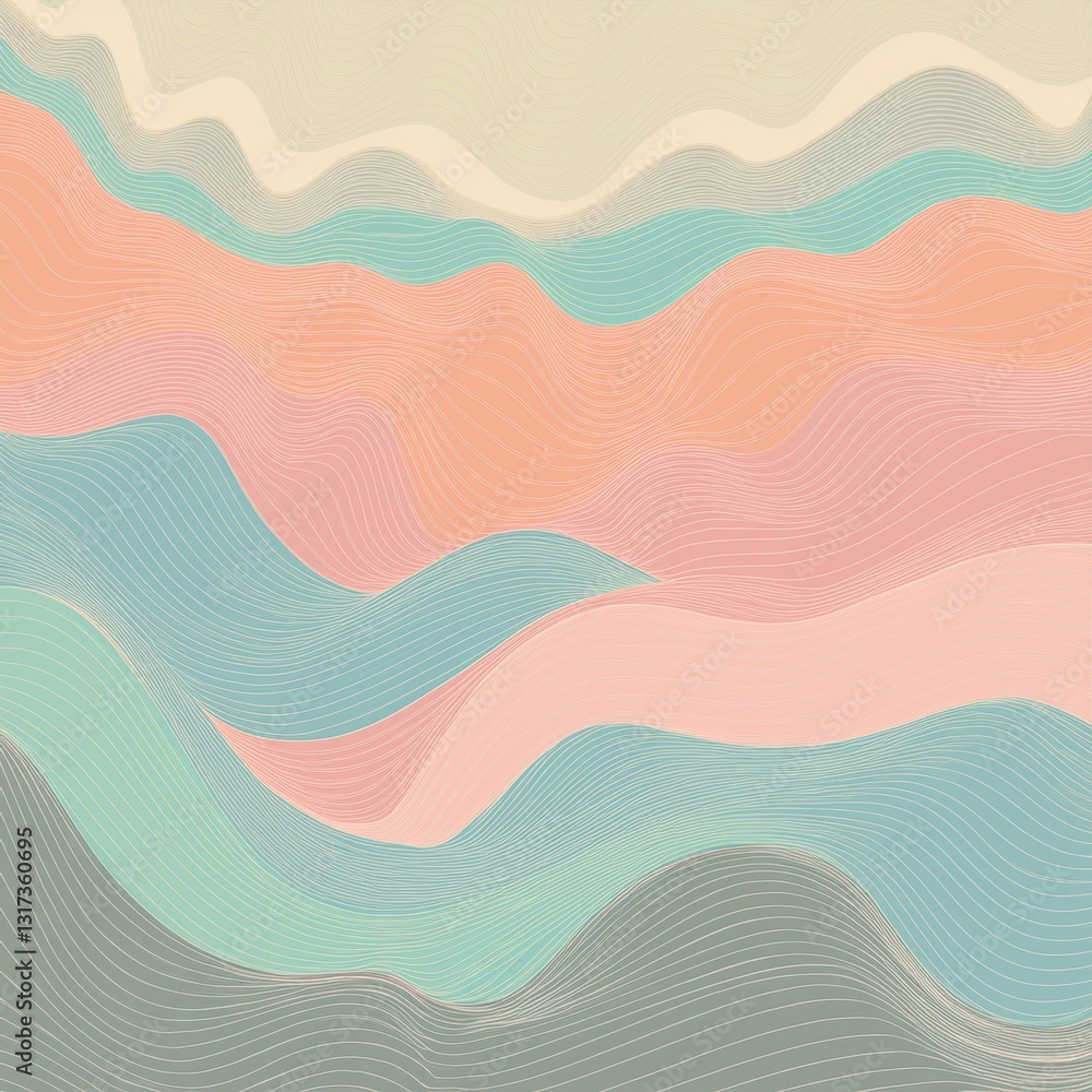 Fototapeta premium Abstract horizontal background with colorful waves