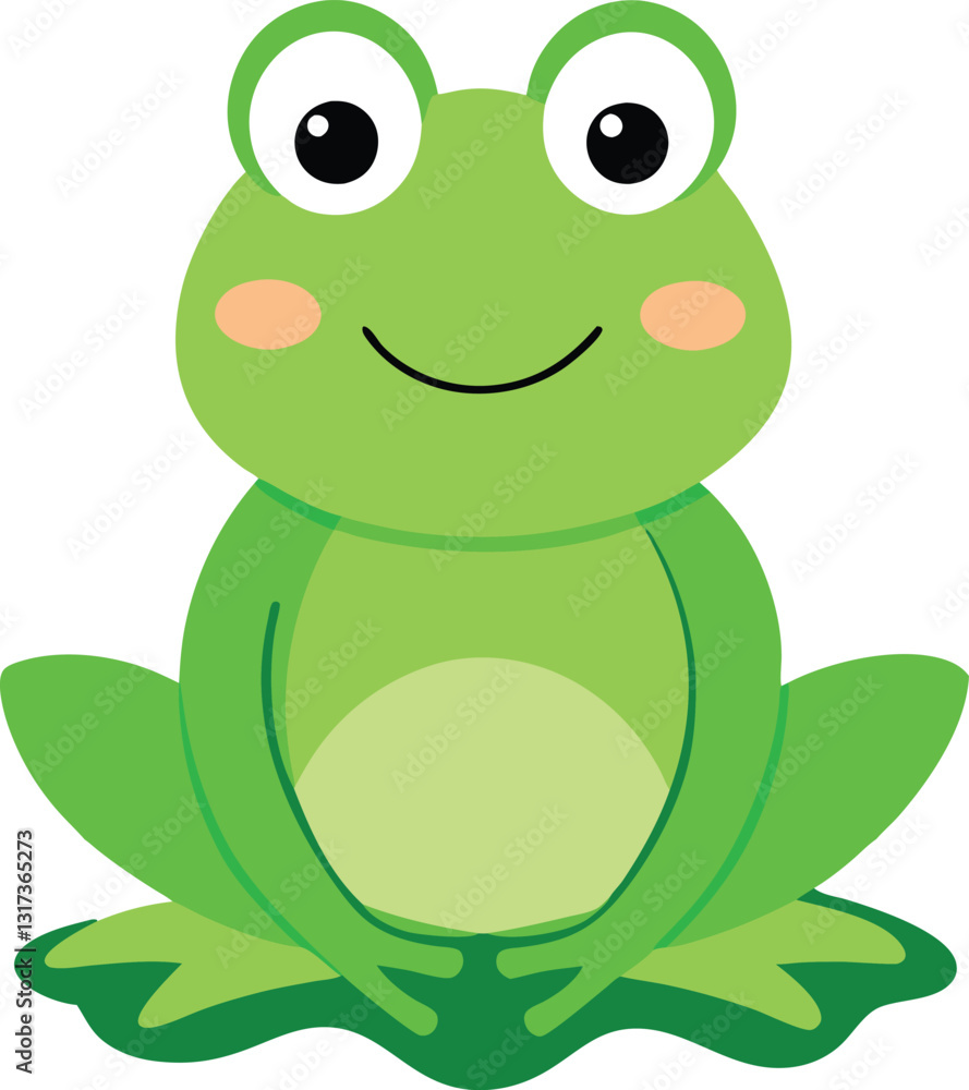 Cheerful Frog sitting on a lily pad illustration Cheerful Frog sitting on a lily pad illustration