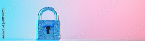Wallpaper Mural High-Tech Isolated Padlock with Encryption Design on Colorful Background Torontodigital.ca