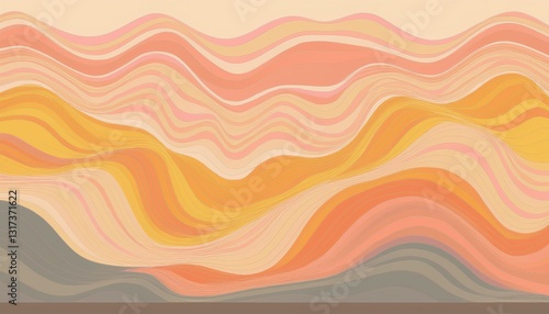 Abstract horizontal background with colorful waves