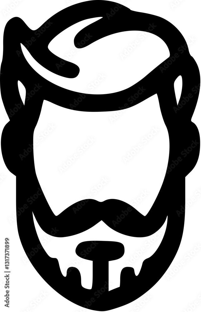 Fototapeta premium Bearded man face icon