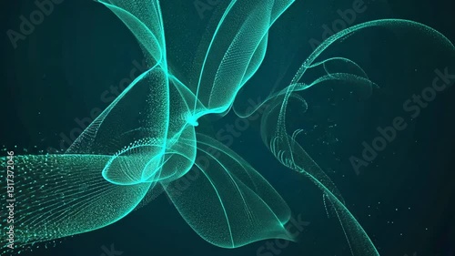 Abstract Light Wave Patterns with Electric Blue Colors and Effects