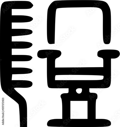  Barbershop Icon  in Linear Style