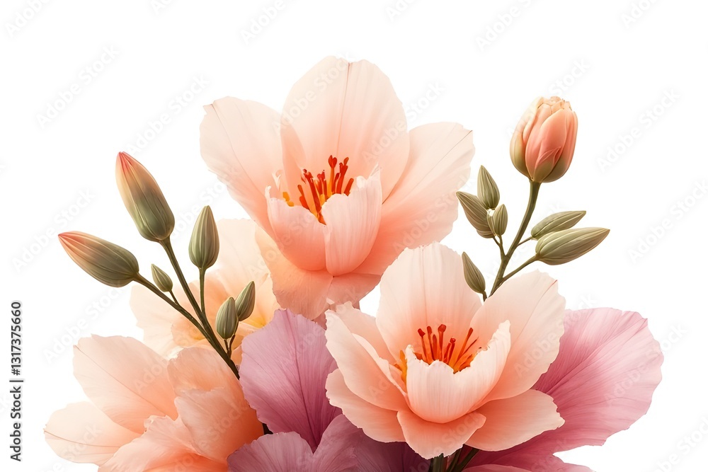 Fototapeta premium Delicate Pastel Flowers Bouquet Close Up