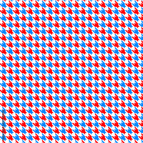 Houndstooth Tartan Print Pattern 4th of July Background
