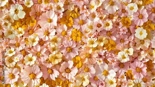 Floral Delight: A vibrant tapestry of delicate blossoms, each petal a stroke of nature's artistry, creates a mesmerizing display of colors and textures.