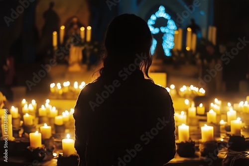 Gathering of Remembrance With Candles During the Evening