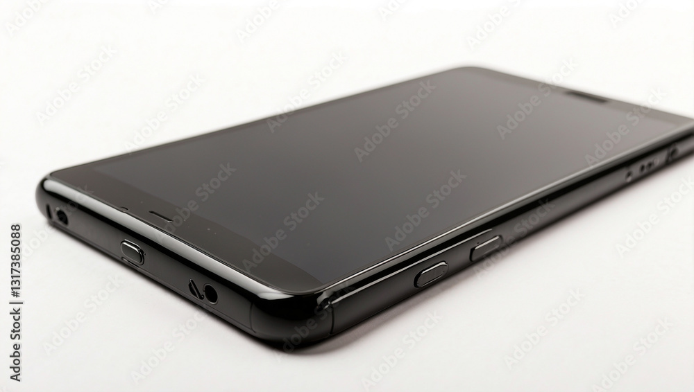 Modern Black Smartphone Isolated on a White Background Showcasing Sleek Design and Functionality Modern Black Smartphone Isolated on a White Background Showcasing Sleek Design and Functionality