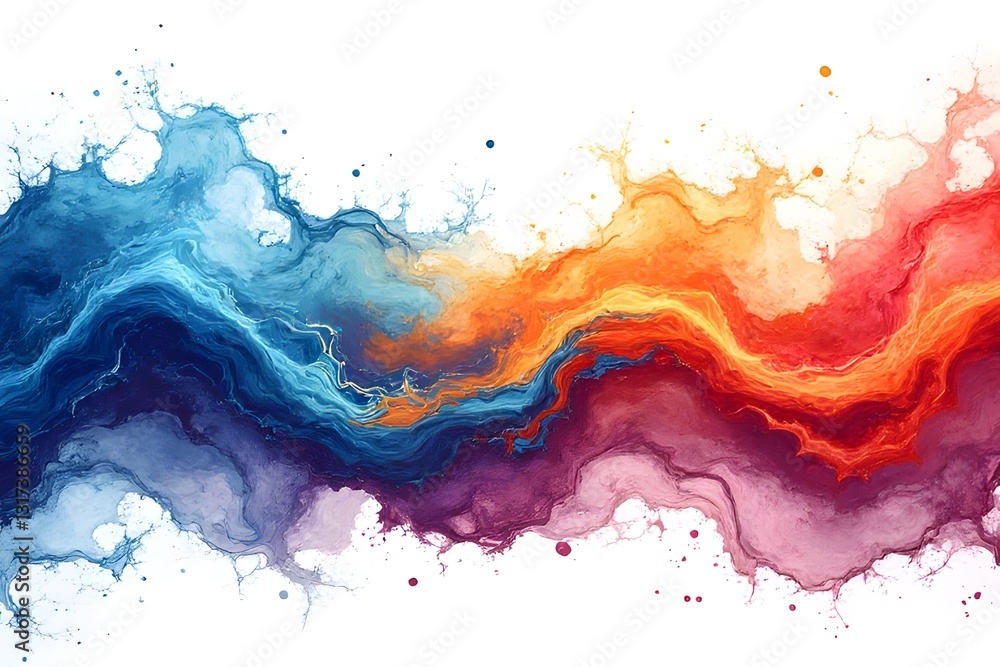 Abstract Art Painting with Vibrant Colors and Fluid Flow Abstract Art Painting with Vibrant Colors and Fluid Flow