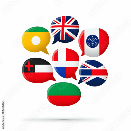 Colorful Speech Bubbles Representing Multiple Countries and Languages Free Download Colorful Speech Bubbles Representing Multiple Countries and Languages - GFXLoad