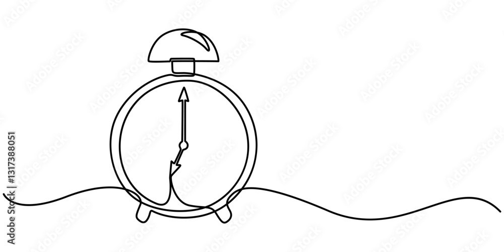 Alarm clock in continuous one line drawing. Single line art draw of vintage alarm clock. Editable vector, Alarm Clock Continuous Line Drawing with Editable Stroke, Stopwatch Continuous Line Icon, pro. Alarm clock in continuous one line drawing. Single line art draw of vintage alarm clock. Editable vector, Alarm Clock Continuous Line Drawing with Editable Stroke, Stopwatch Continuous Line Icon, pro.