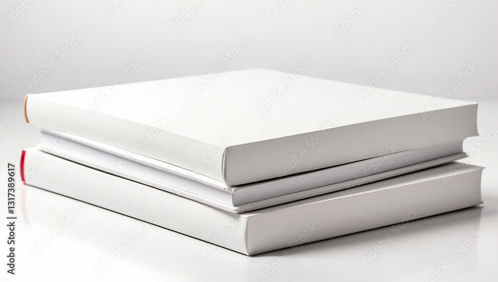 A Blank White Hard Cover Square Book Indicating Opportunities for Personalization and Creativity A Blank White Hard Cover Square Book Indicating Opportunities for Personalization and Creativity