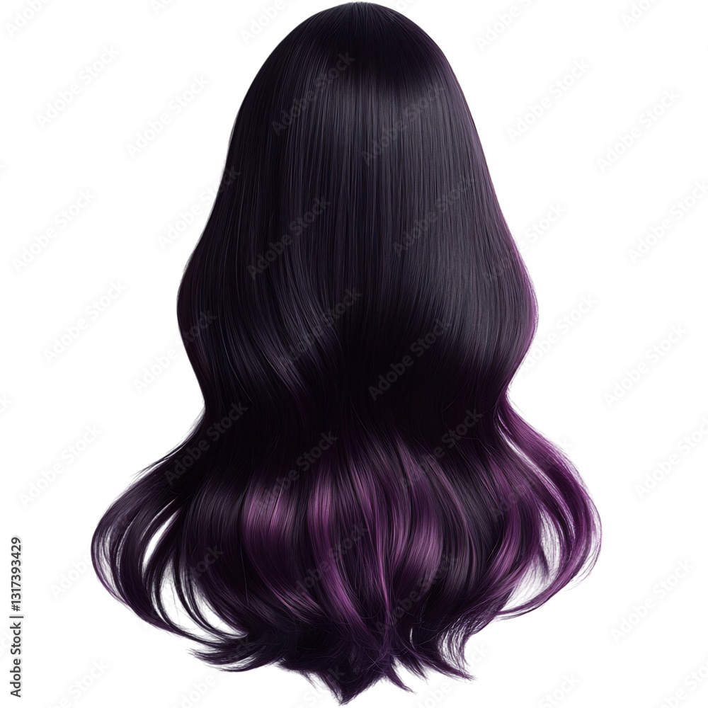 Purple and Dark Brown Gradient Hair Isolated on Transparent Background Purple and Dark Brown Gradient Hair Isolated on Transparent Background