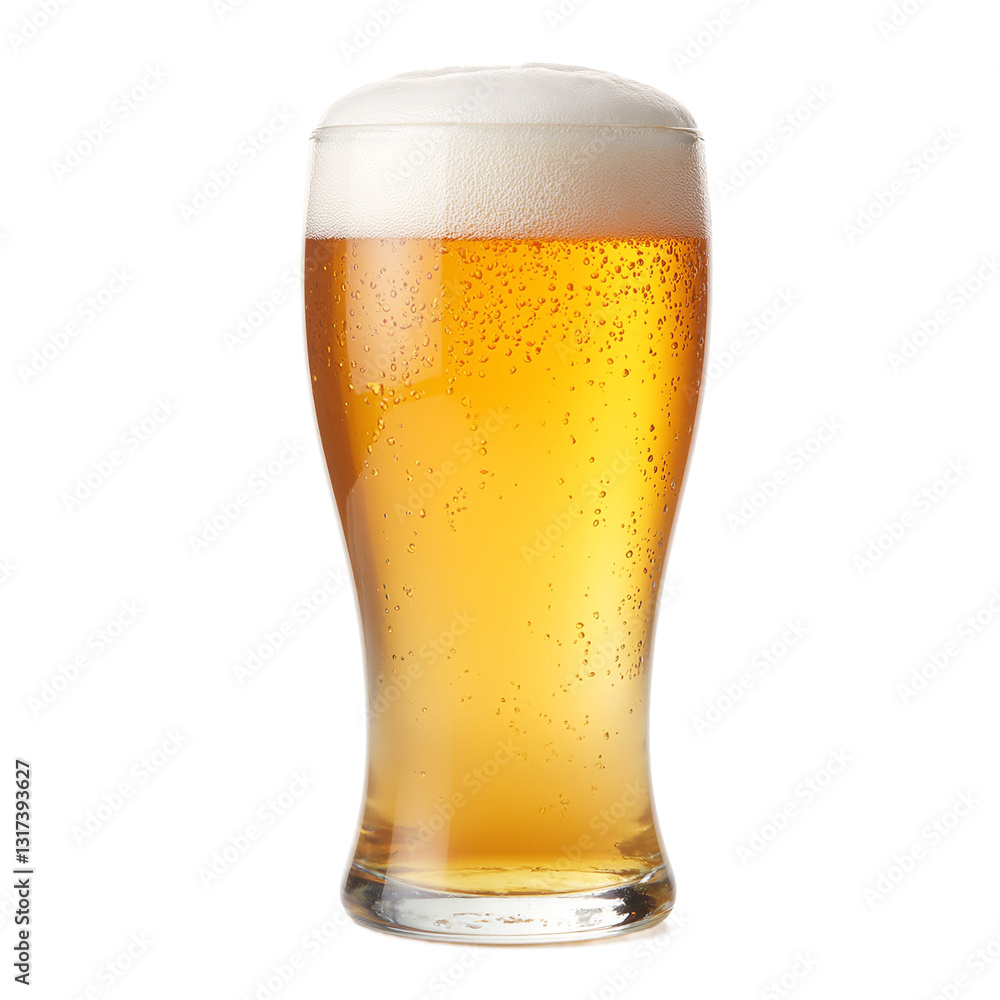 Refreshing pint of golden pale ale with frothy white foam beautifully isolated on a white background Refreshing pint of golden pale ale with frothy white foam beautifully isolated on a white background