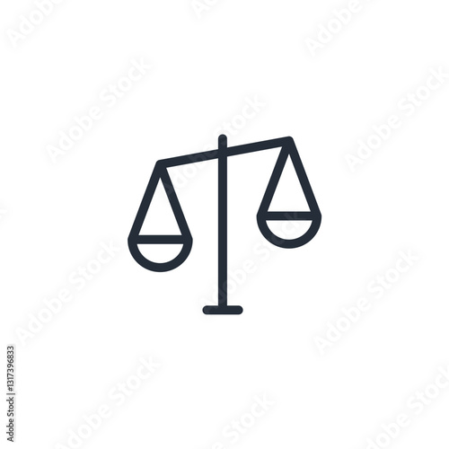 Balance Law scale icon symbol vector sign isolated on white background illustration for graphic and web design
