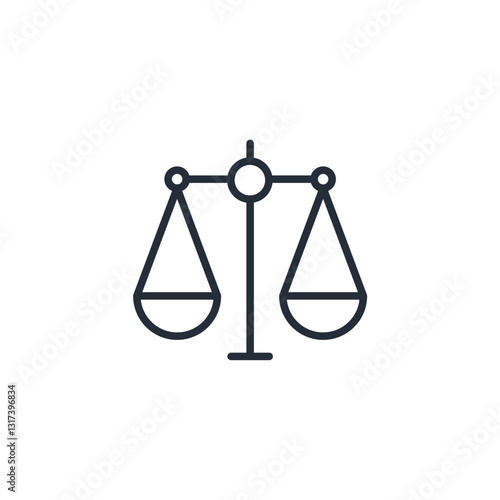 Balance Law scale icon symbol vector sign isolated on white background illustration for graphic and web design
