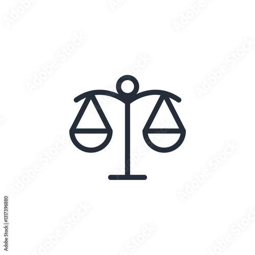 Balance Law scale icon symbol vector sign isolated on white background illustration for graphic and web design