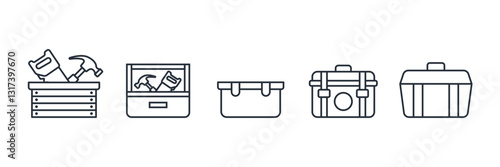 Toolbox icon symbol vector sign isolated on white background illustration for graphic and web design