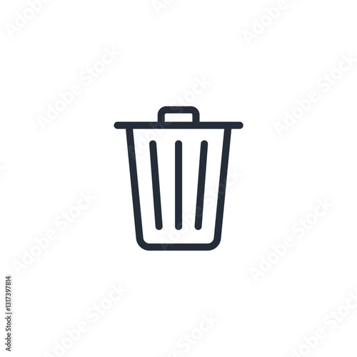 delete, trash bin, garbage icon symbol vector sign isolated on white background illustration for graphic and web design