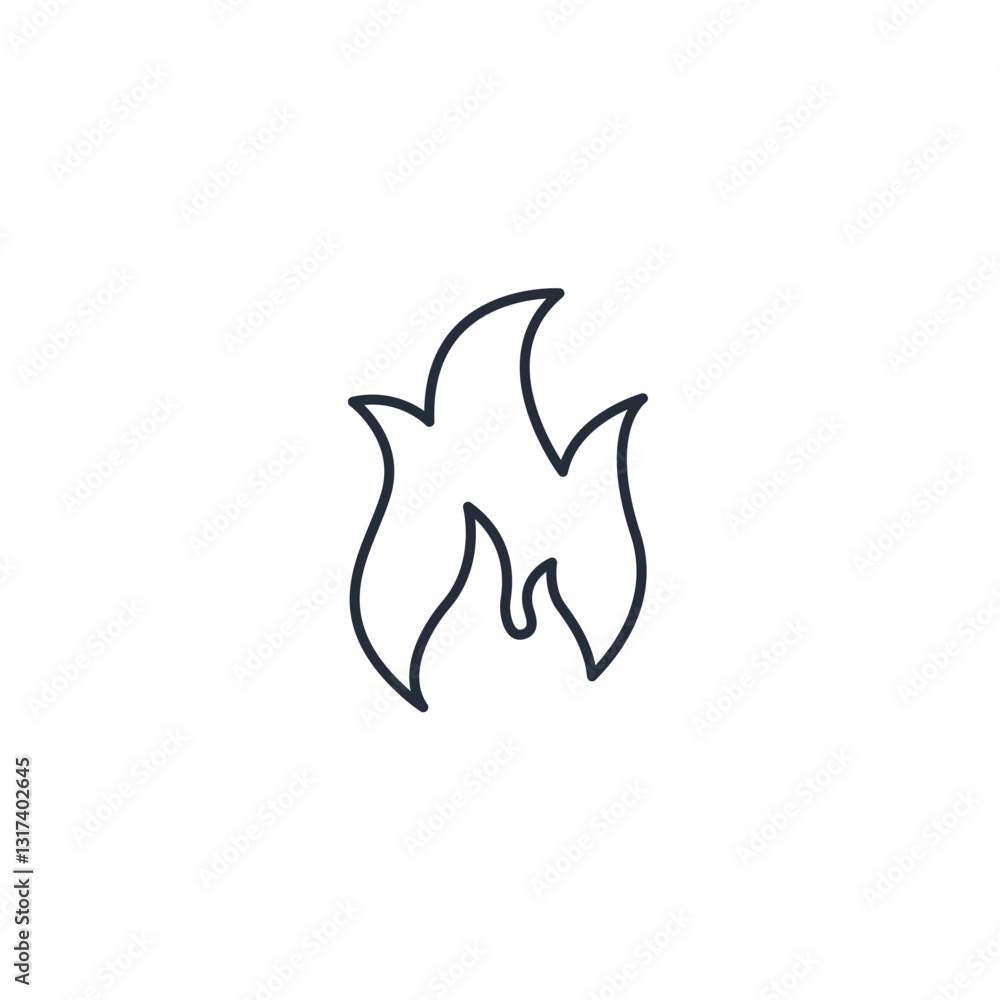 Fototapeta premium Fire flame icon symbol vector sign isolated on white background illustration for graphic and web design