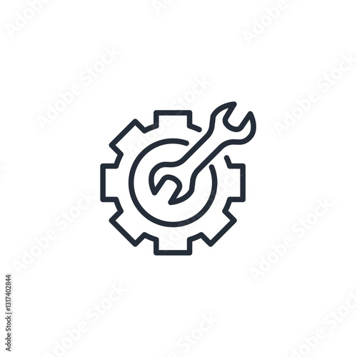 Gear Settings icon symbol vector sign isolated on white background illustration for graphic and web design