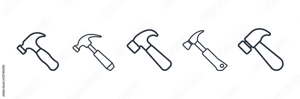 Hammer icon symbol vector sign isolated on white background illustration for graphic and web design Hammer icon symbol vector sign isolated on white background illustration for graphic and web design