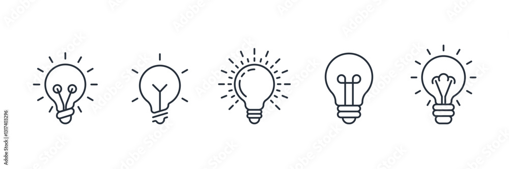 Light Bulb icon symbol vector sign isolated on white background illustration for graphic and web design Light Bulb icon symbol vector sign isolated on white background illustration for graphic and web design