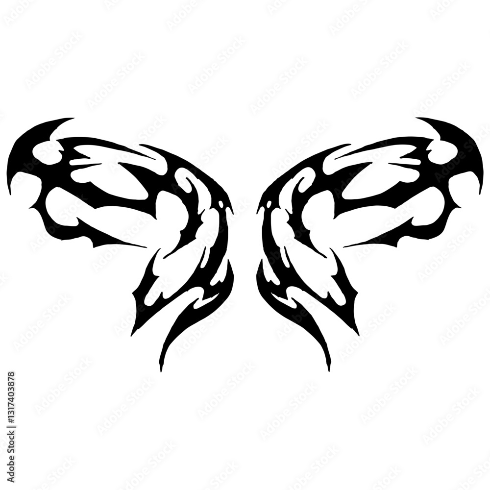 Naklejka premium Hyper Y2k Neotribal Design Element