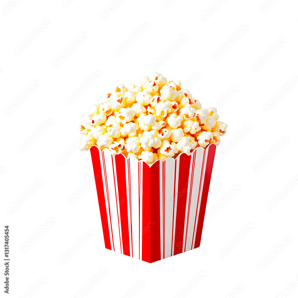 Delicious Popcorn in a Classic Red and White Striped Box Delicious Popcorn in a Classic Red and White Striped Box