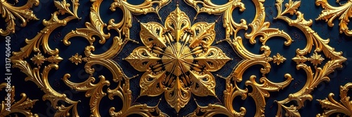 Wallpaper Mural Golden arabesque pattern forming a luxurious mandala design, east, print, background Torontodigital.ca