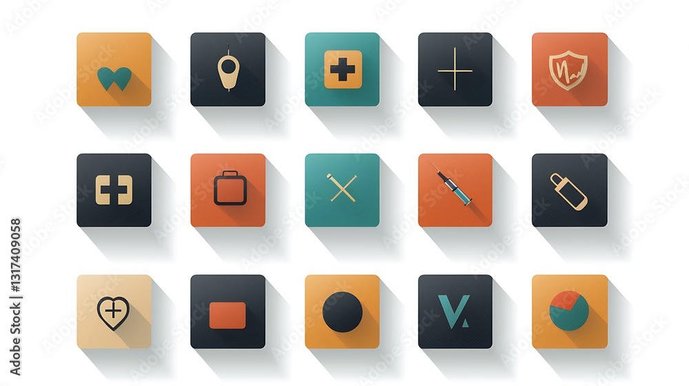 Health icons collection digital art graphic design modern environment aesthetic viewpoint visual communication Health icons collection digital art graphic design modern environment aesthetic viewpoint visual communication