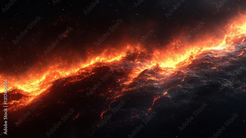 Fiery Volcanic Landscape Fiery Volcanic Landscape