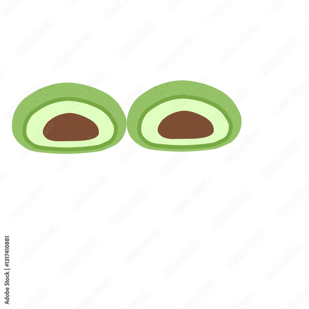 Naklejka premium Matcha mochi