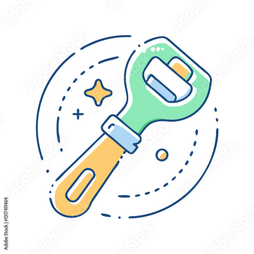 Bottle opener icon, symbolizing convenience, kitchen, and beverages