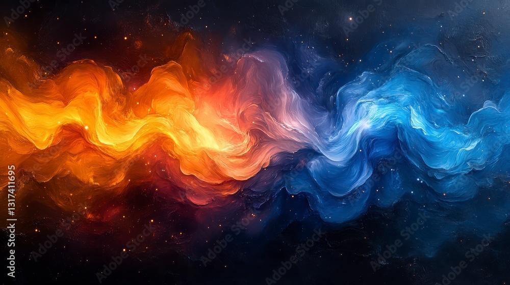 Hypnotic Fusion of Burnt Orange and Royal Blue in a Cosmic Abstract Background Hypnotic Fusion of Burnt Orange and Royal Blue in a Cosmic Abstract Background