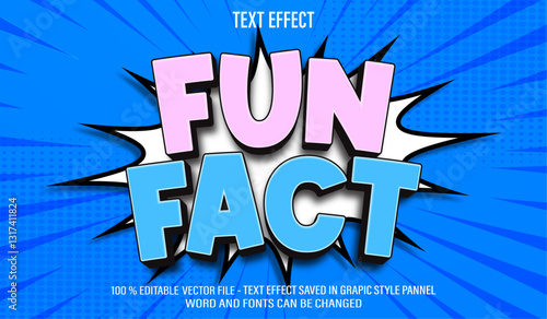 Fun Fact 3d editable text effect style